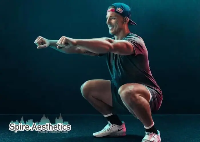 Image of man build leg muscle Kirkby in Ashfield through exercise