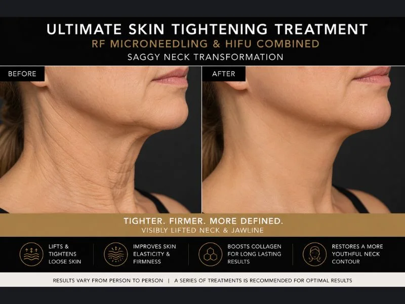 before and after Ultimate skin tightening treatment Kirkby in Ashfield